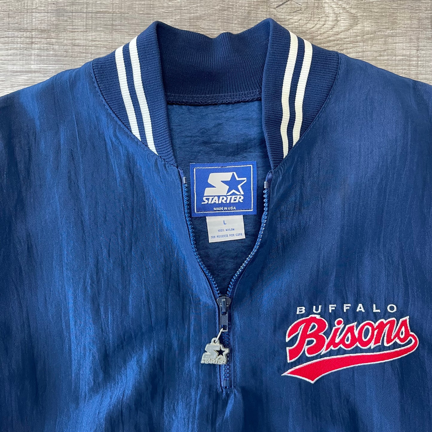 Vintage Buffalo Bisons MiLB Starter Pullover Jacket Size Large