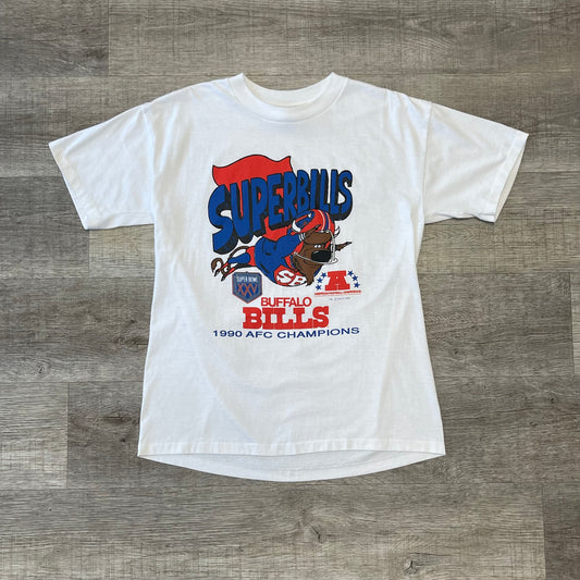 Vintage 1990 Buffalo Bills AFC Champions Shirt Size Large 18.5x26