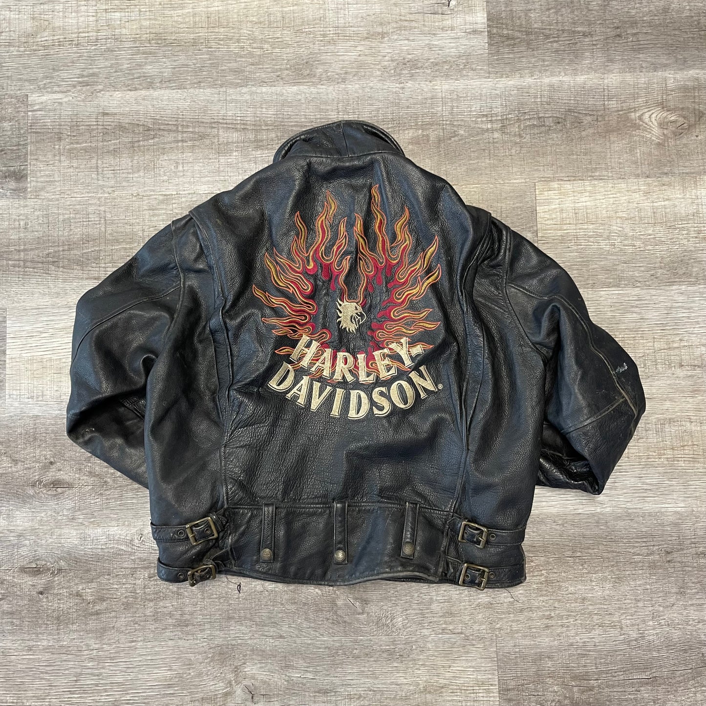 Vintage Harley Davidson Leather Eagle Jacket Size XL