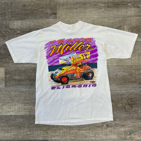 Vintage 1990s Travis Miller Spriny Car Racing Shirt AOP Size Large