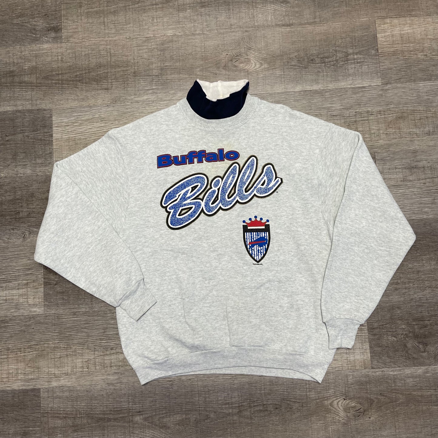 1990s Buffalo Bills grey Sweatshirt Turtle Neck