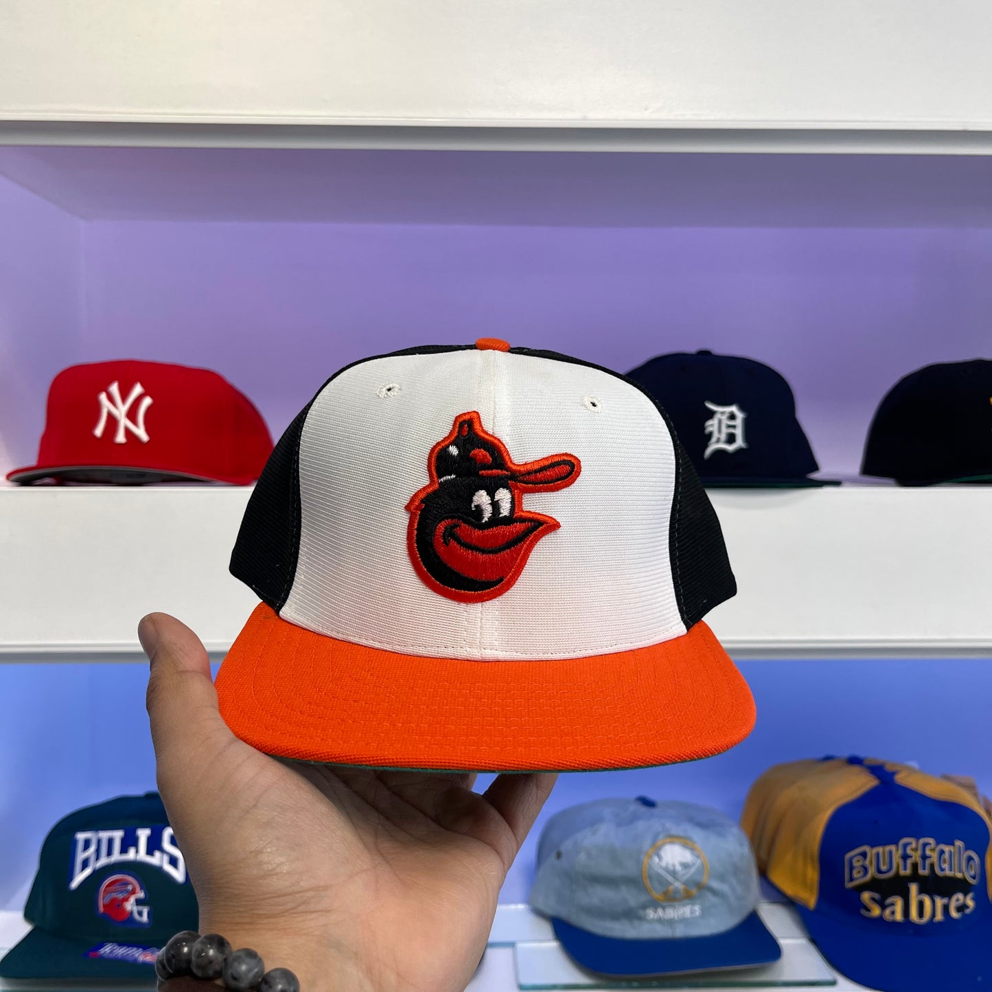 Vintage MLB Baltimore Orioles New Era Nylon Snap Back Dead Stock New