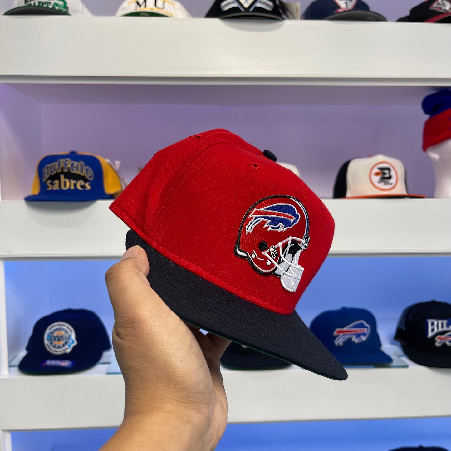 Vintage Buffalo Bills Red Wool New Era Snap Back