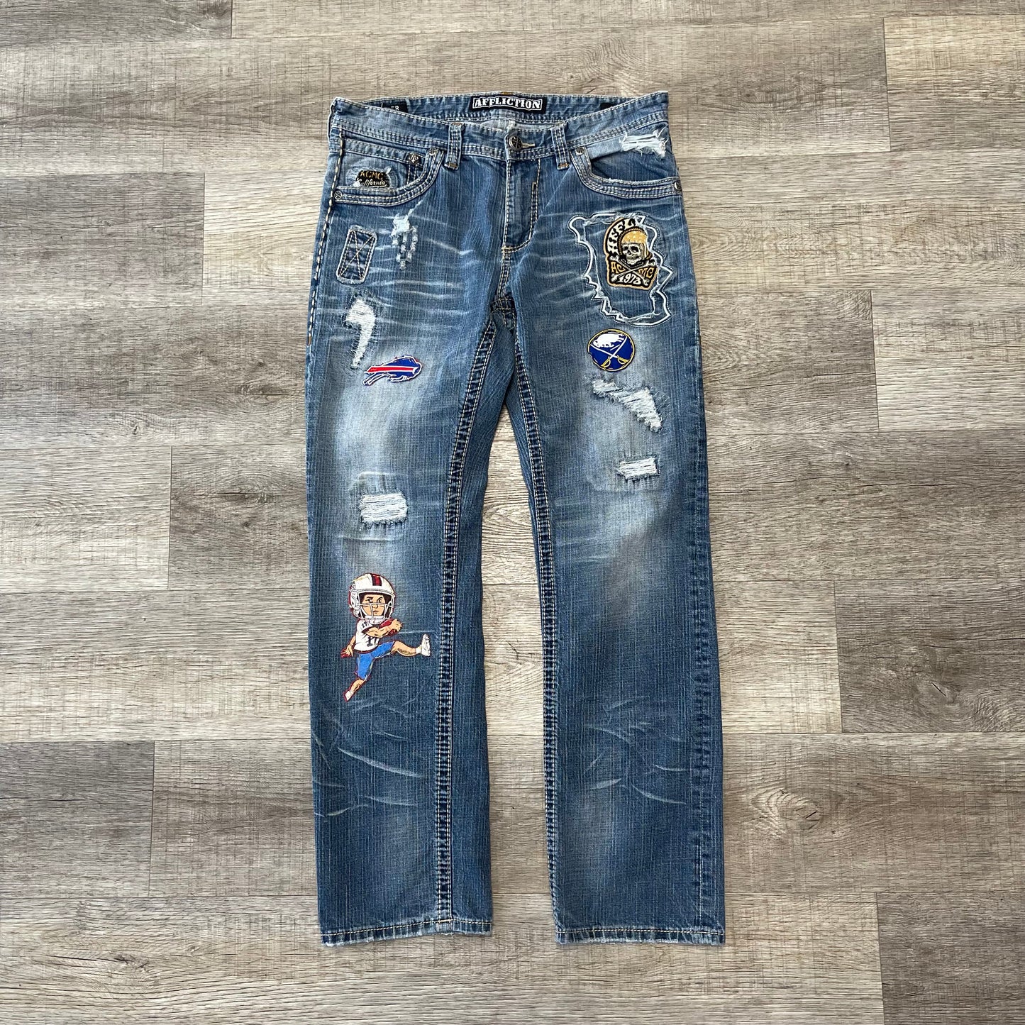 Vintage 2000s Custom Affliction Denim Jeans Size 32x41