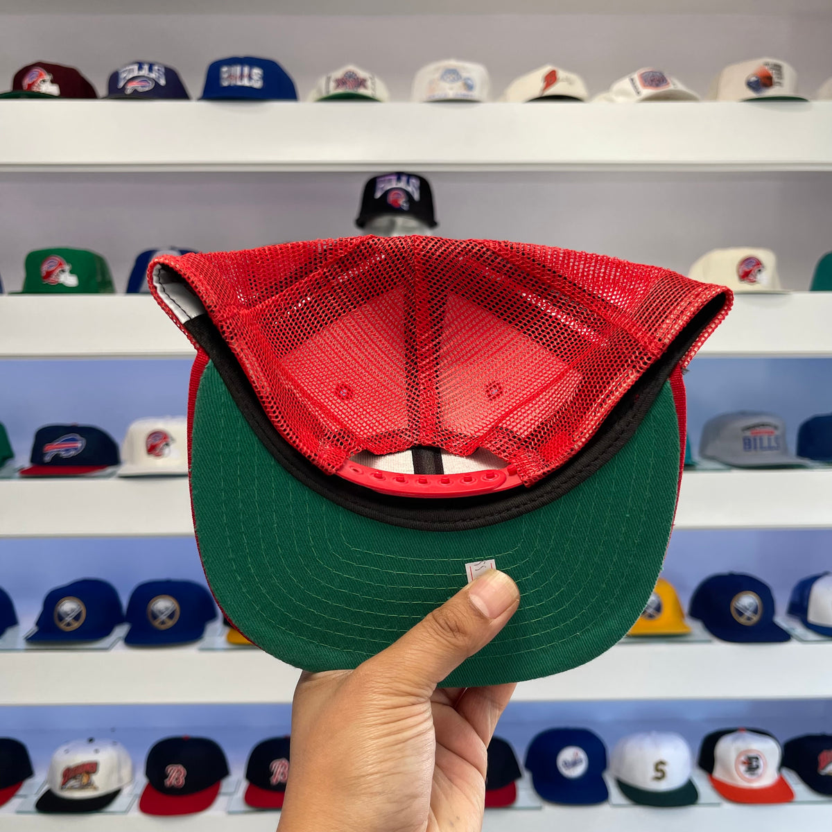 Vintage 1990s Buffalo Bills Red Trucker Snap Back