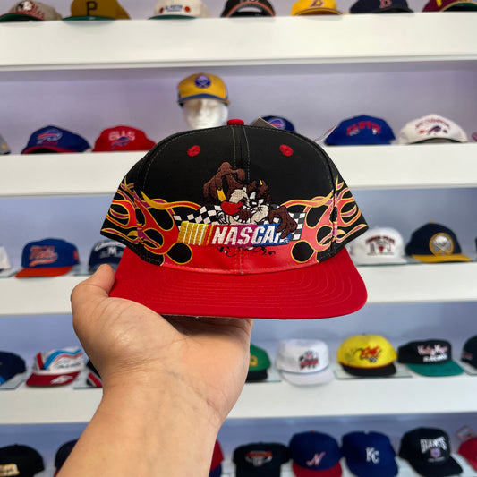 Vintage 1990s Tasmanian Devil NASCAR Flame Snap Back