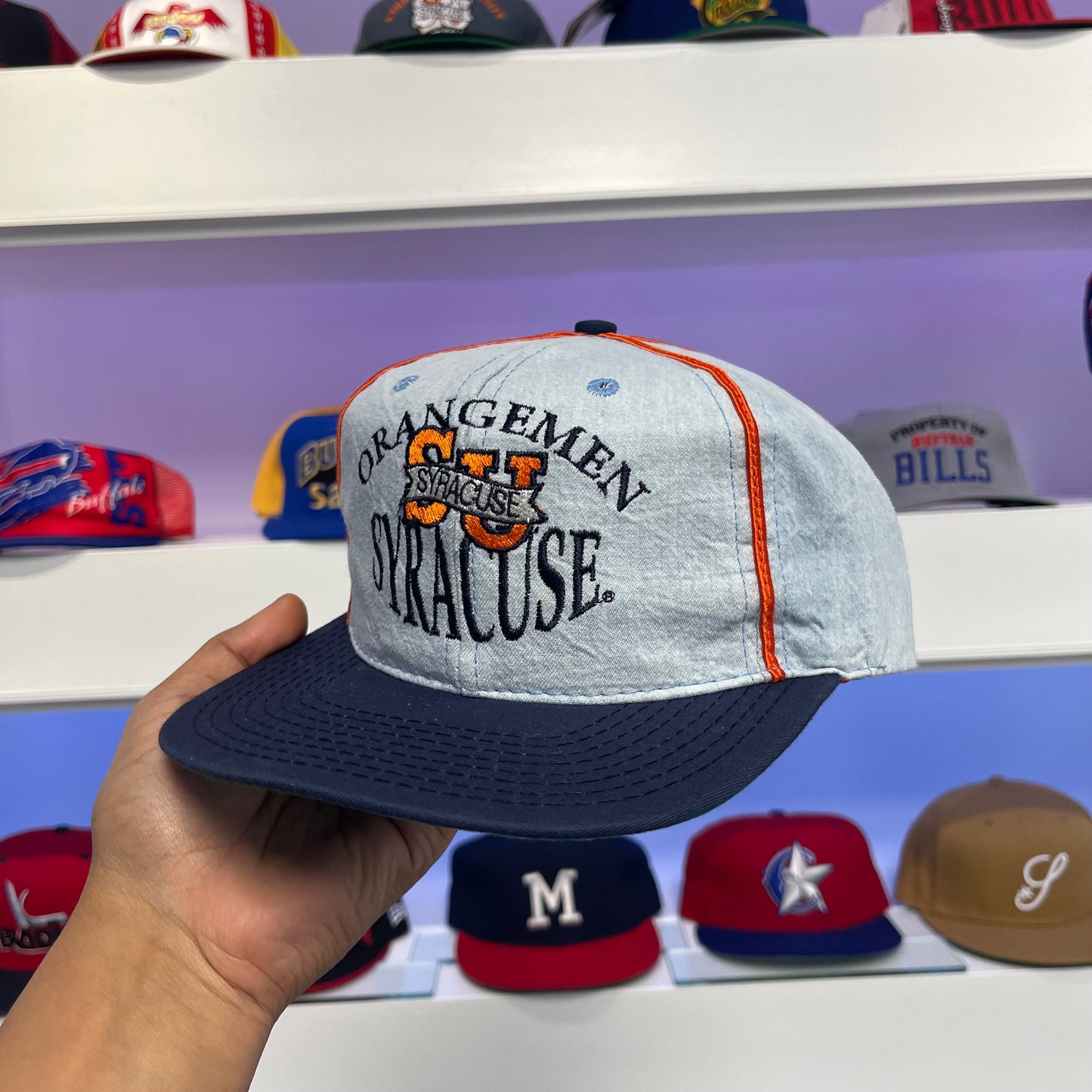 Vintage 90s Syracuse Orangemen Snap Back