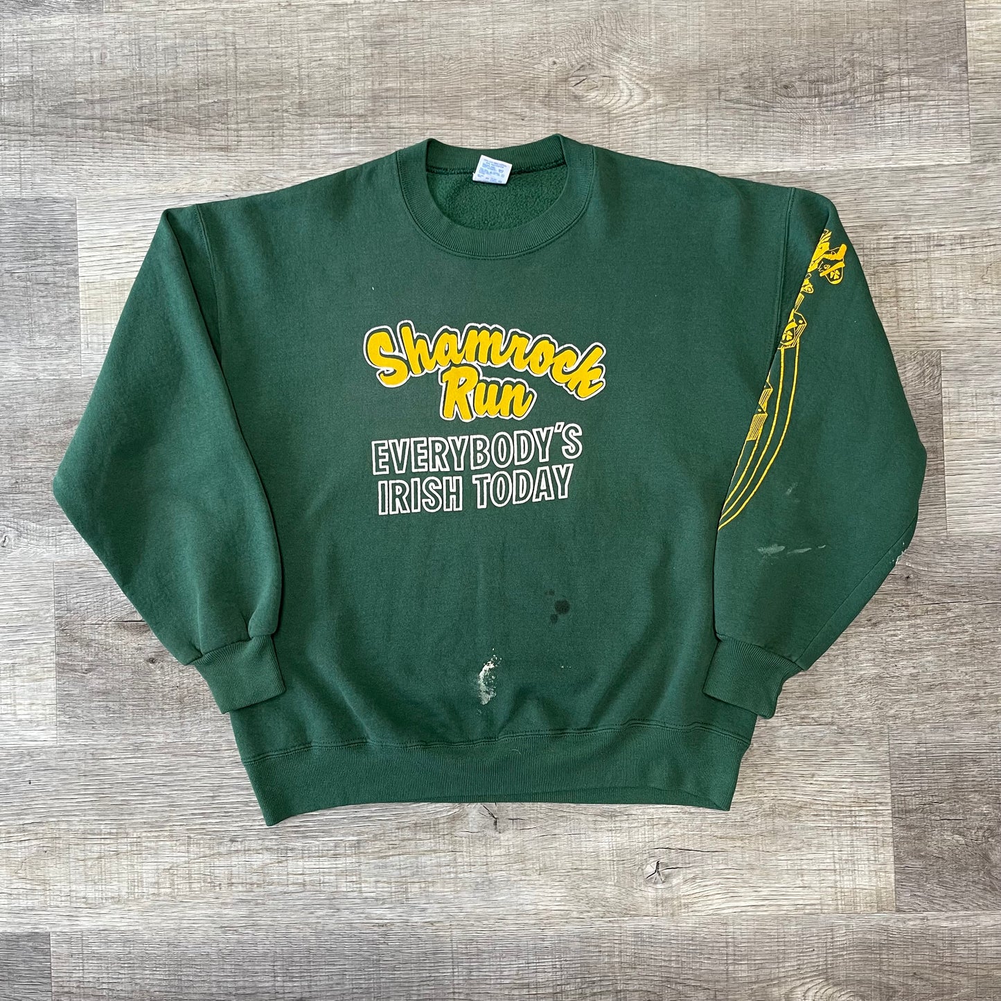 Vintage Shamrock Run Everybody’s Irish Today Crew Neck Size Large