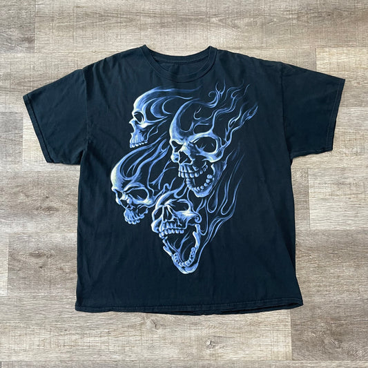 Vintage Skulls on fire Shirt Size XXL