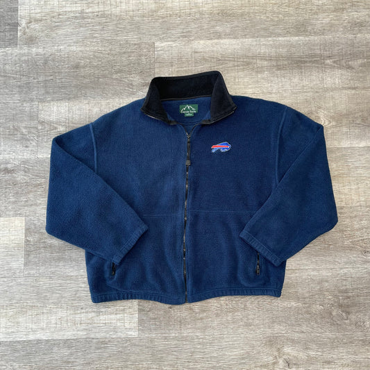 Vintage Buffalo Bills Fleece Jacket Size XL 24x27.5