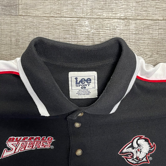 Vintage NHL Buffalo Sabres Polo Lee Sport Shirt Size XL