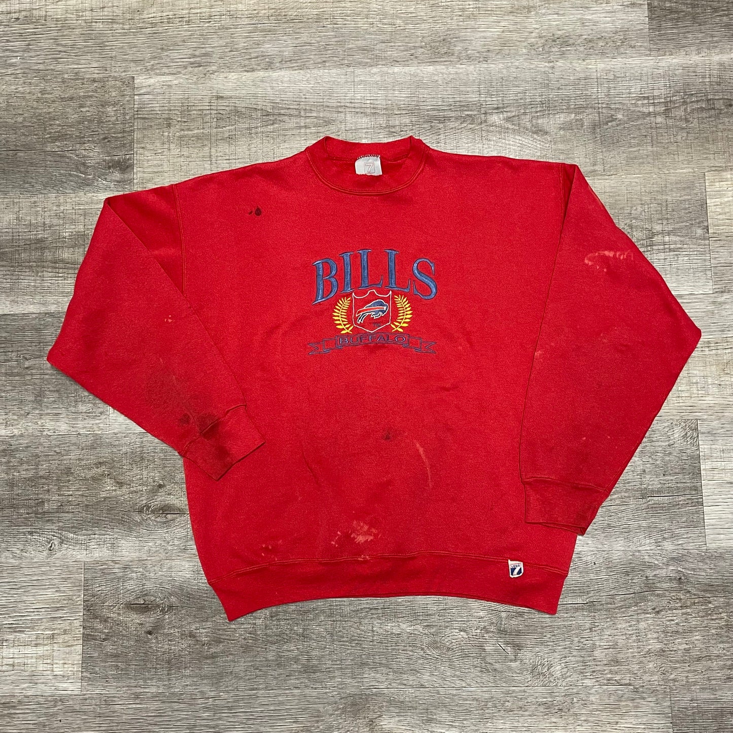 1990s Buffalo Bills Red Trench Sweatshirt Size 2x