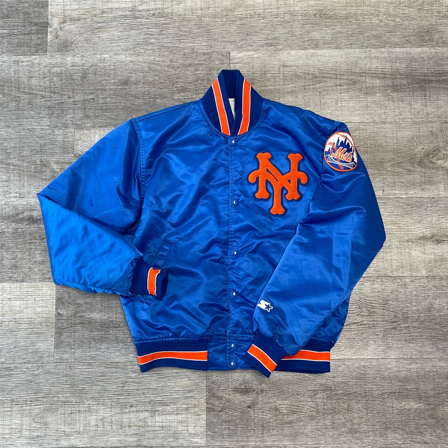 Vintage MLB New York Mets Starter Diamond Collection Satin Jacket Size Medium