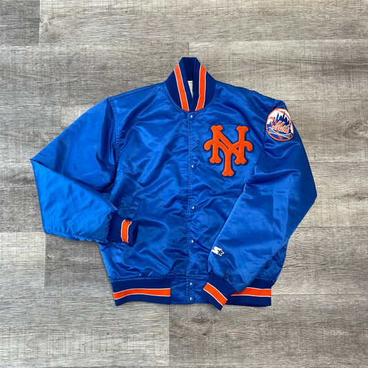 Vintage MLB New York Mets Starter Diamond Collection Satin Jacket Size Medium