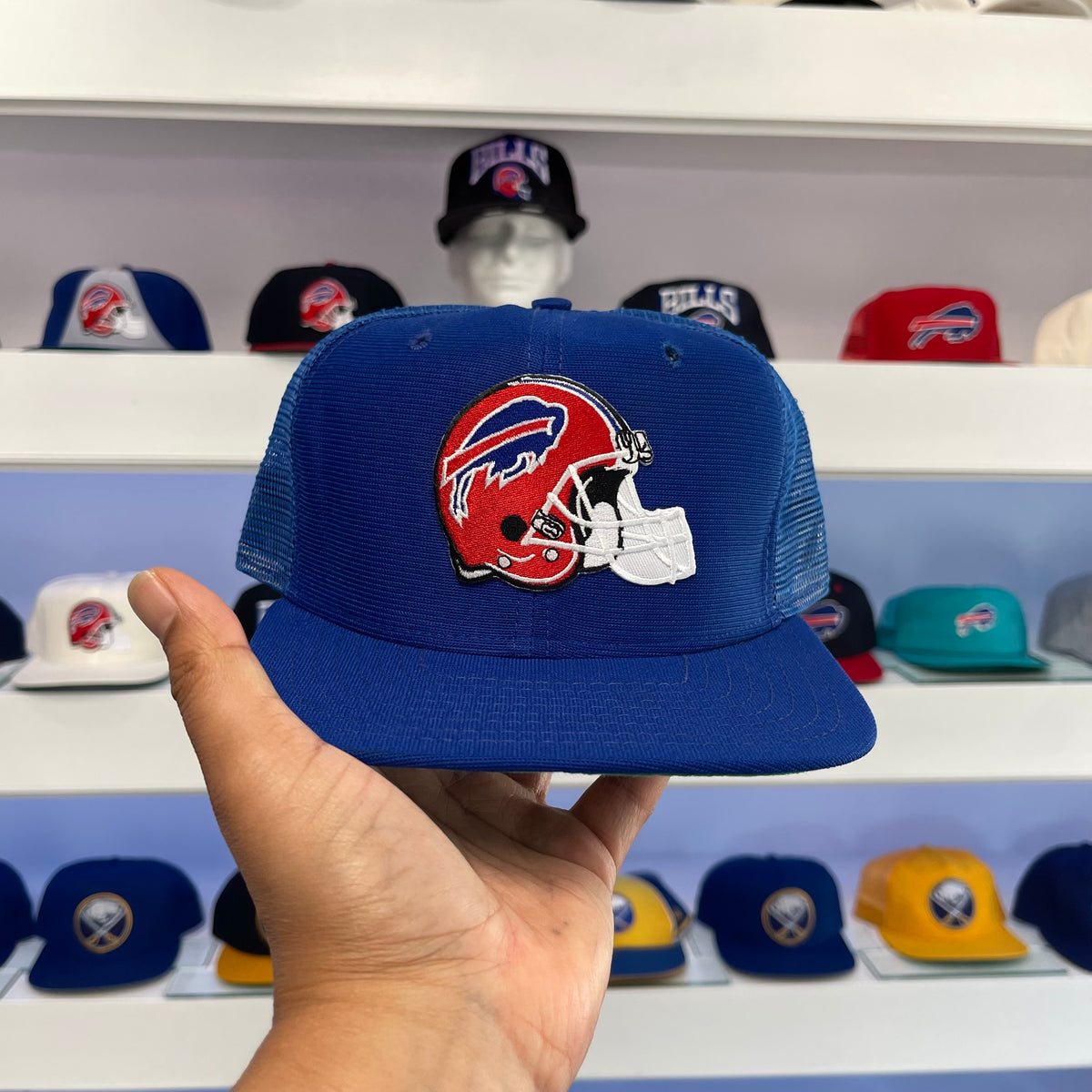Vintage 1990s Buffalo Bills Red Helmet Trucker Snap Back