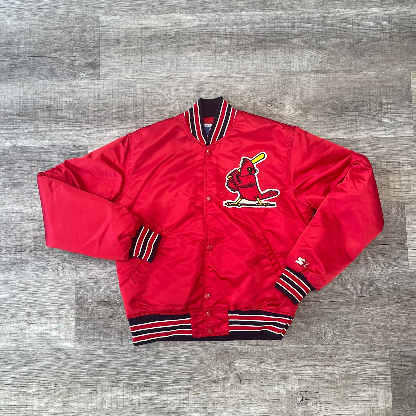 Vintage 1980s STL Cardinals Starter Satin Jacket Small