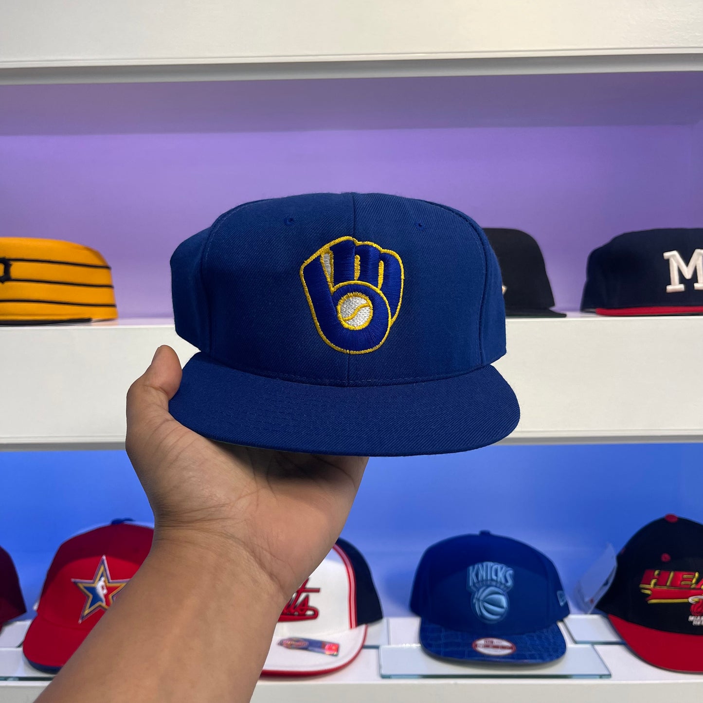 Vintage MLB Milwaukee Brewers New Era Wool Snap Back Dead Stock New