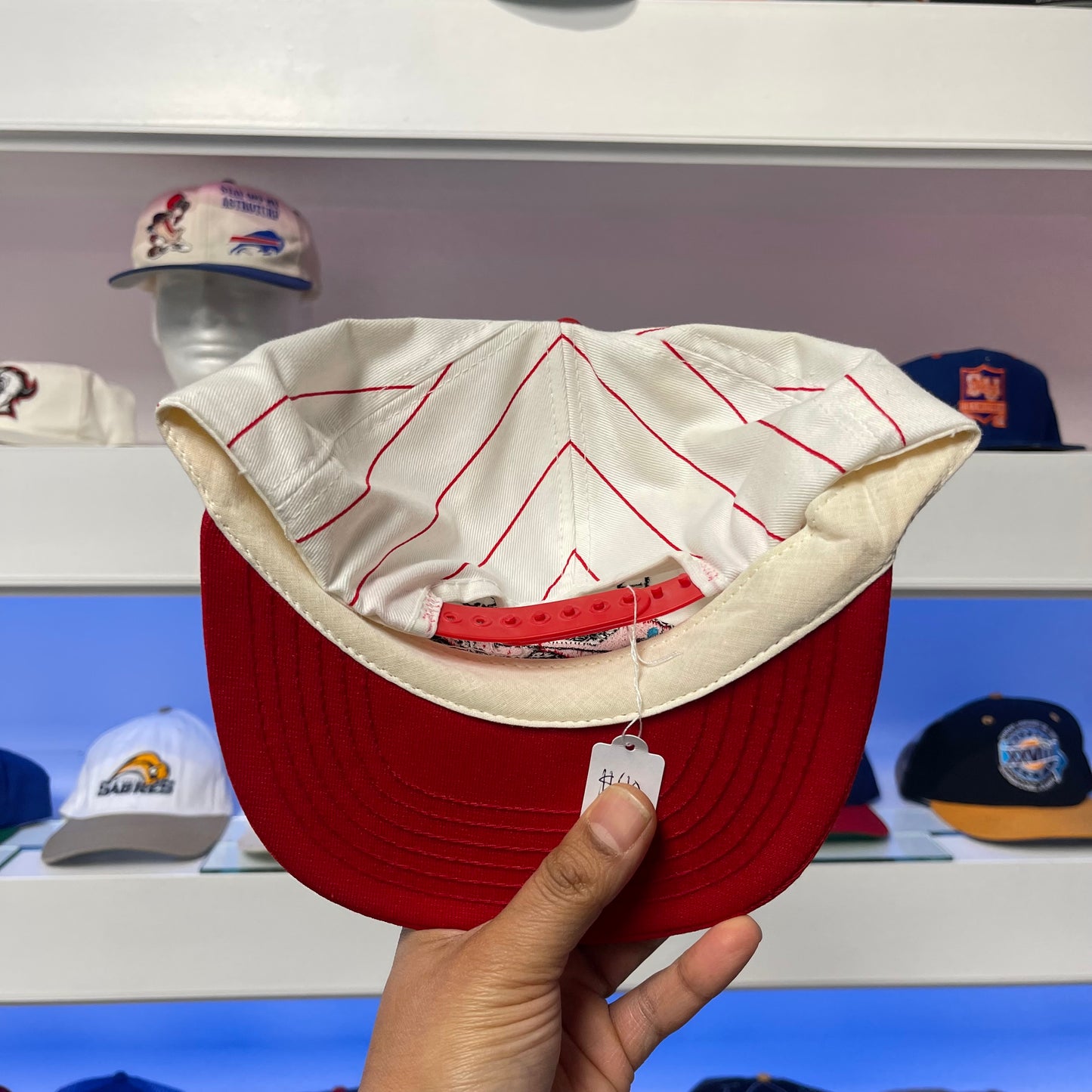 Vintage 1990s Bill Elliott NASCAR Pin Stripe Snap Back