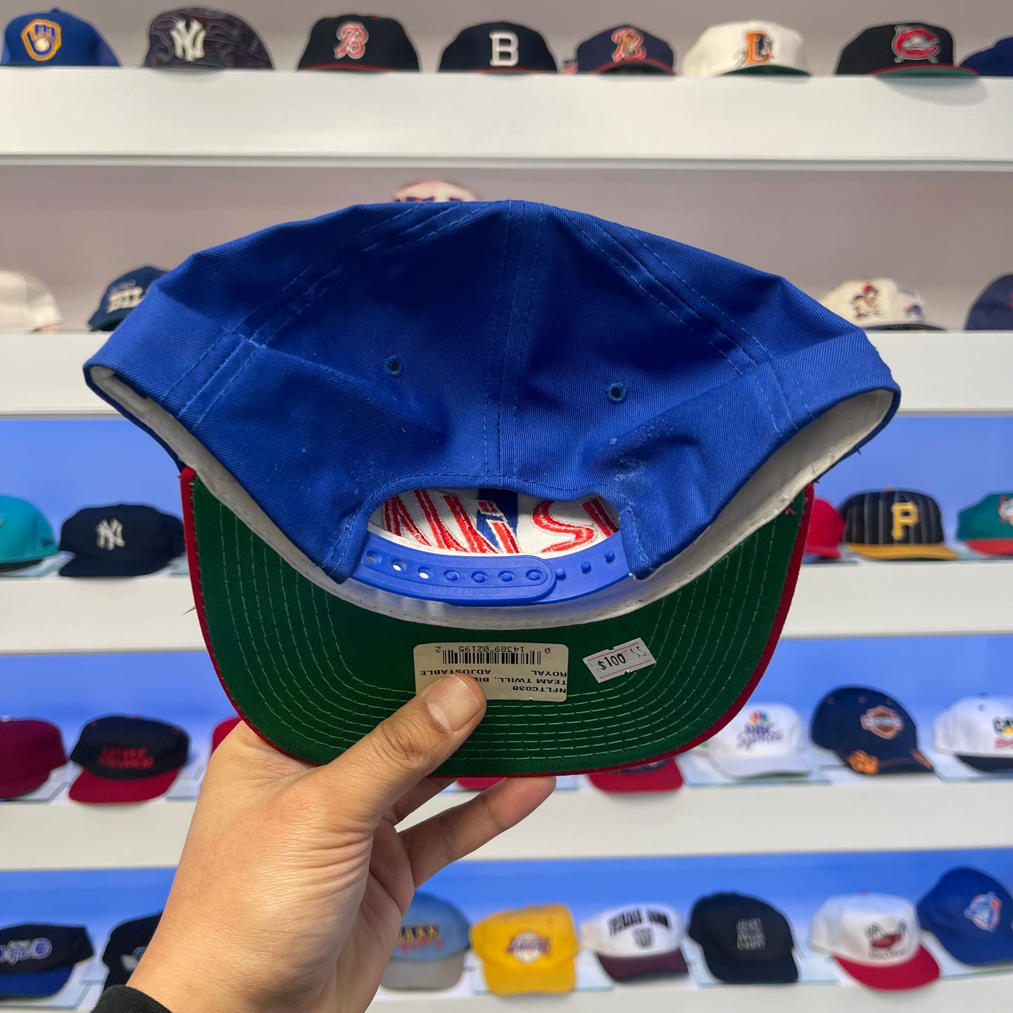 Vintage 1990s NFL Buffalo Bills Script Sports Specialties Twill Snap Back NWT