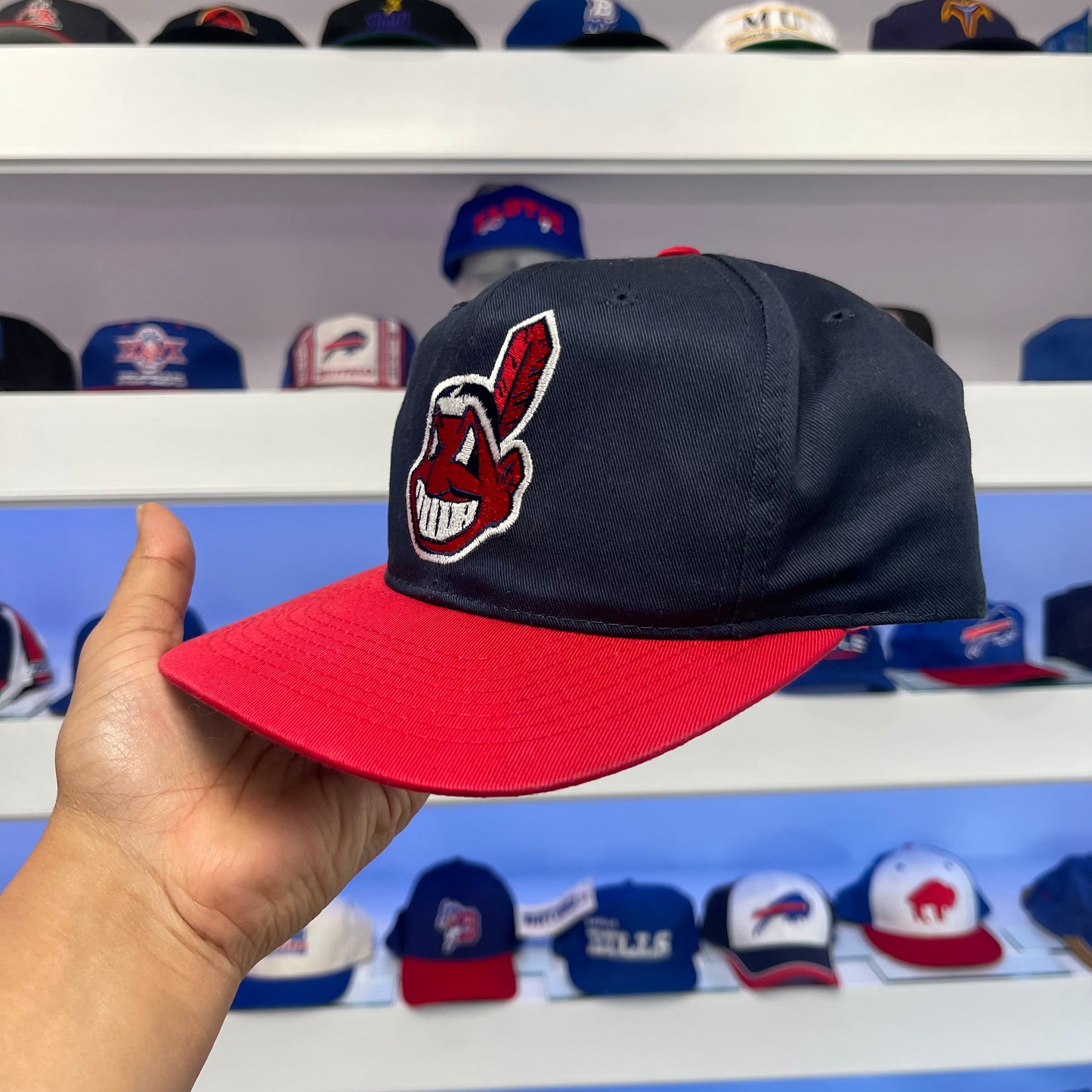 Vintage 1990s MLB Cleveland Indians Twill Snap Back