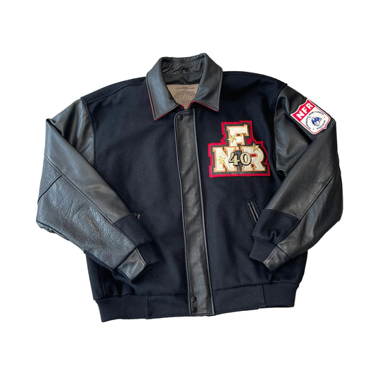 Vintage 1998 NFR 40th Anniversary Contestant Jacket Wool Leather Rodeo America Size XL