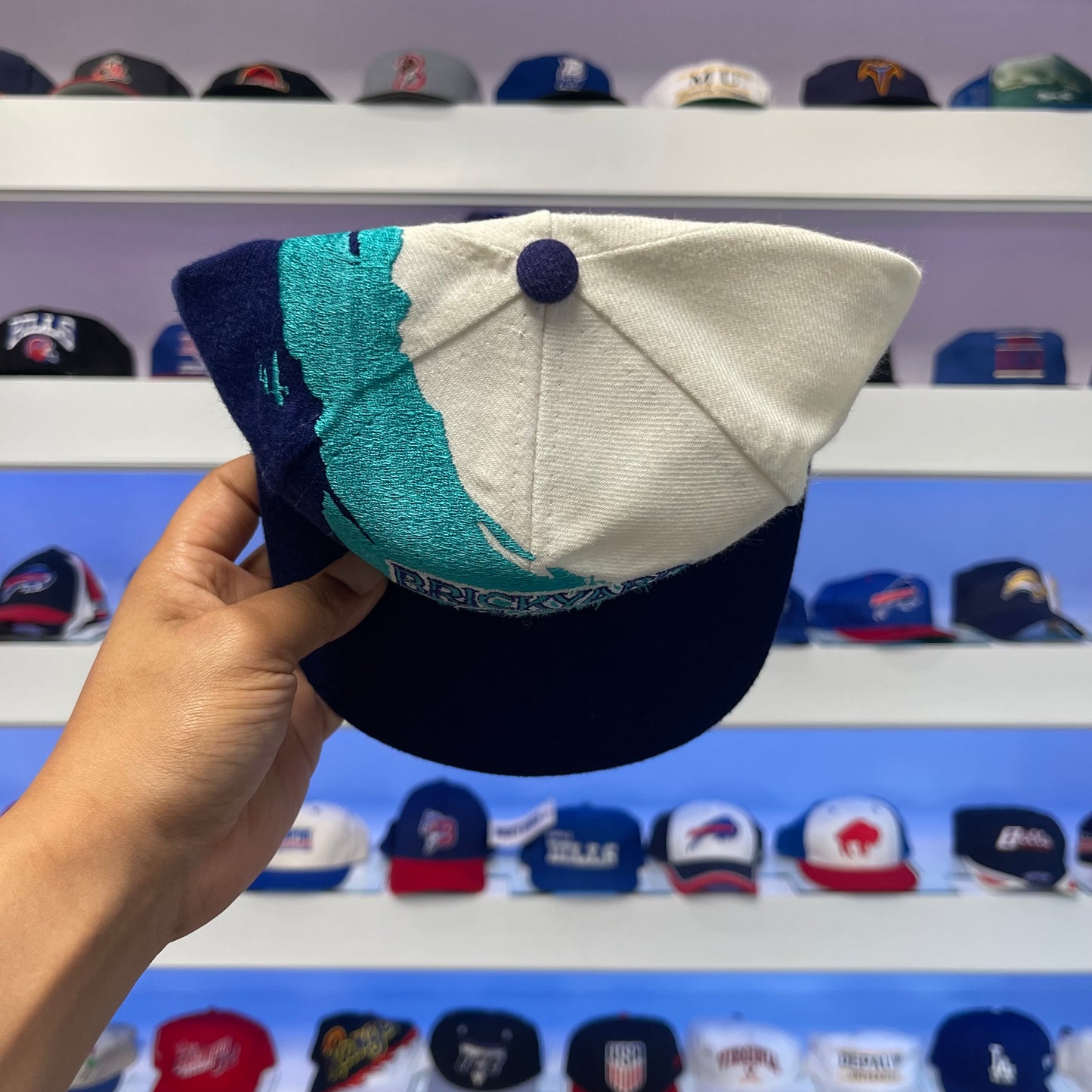 Vintage Brickyard 400 Logo Athletic Wool Splash Snap Back