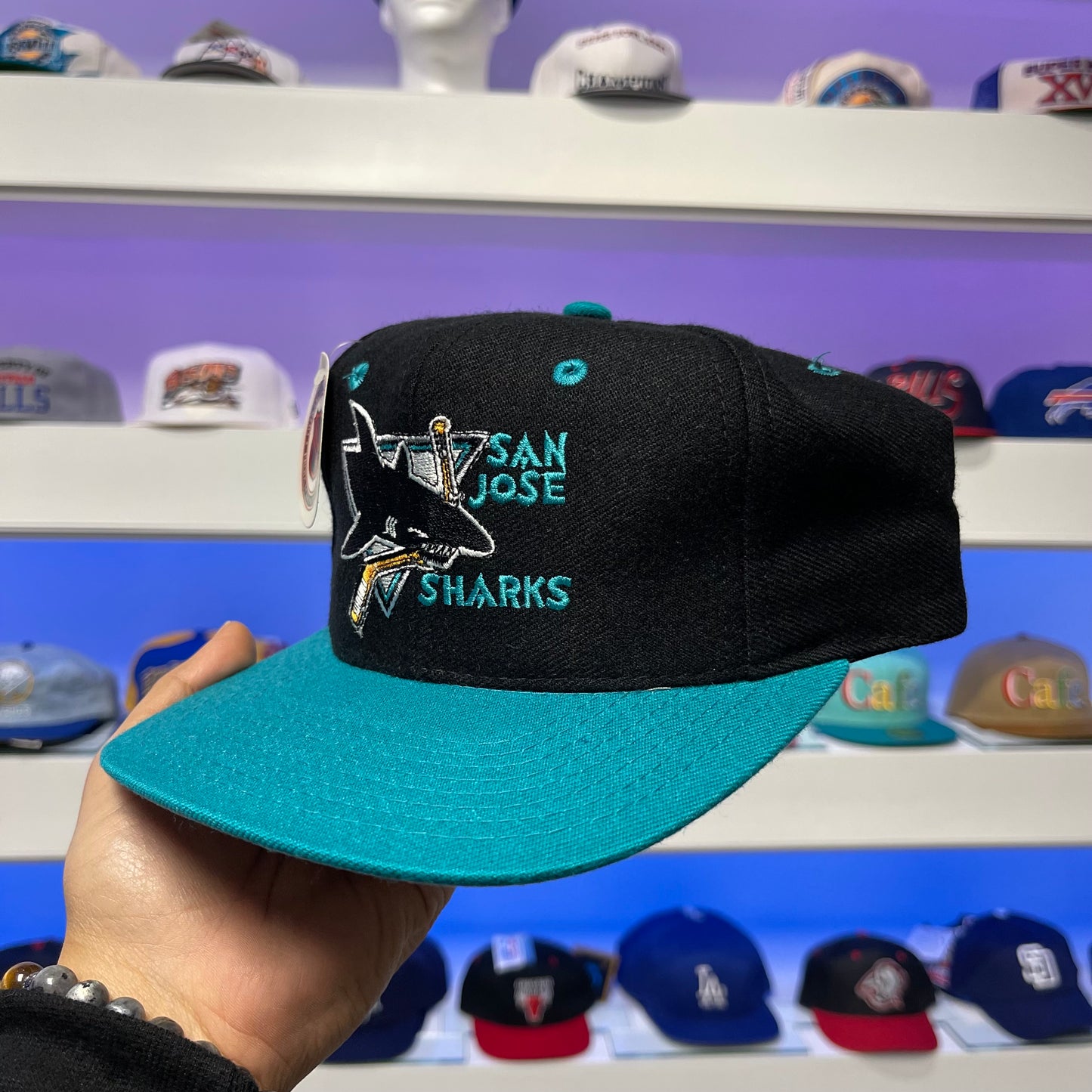 Vintage 1990s NHL San Jose Sharks Wool Snap Back New with Tags