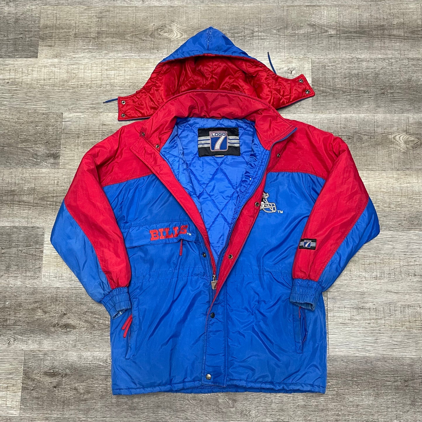 Vintage 1990s NFL Buffalo Bills Logo 7 Winter Jacket Size Medium