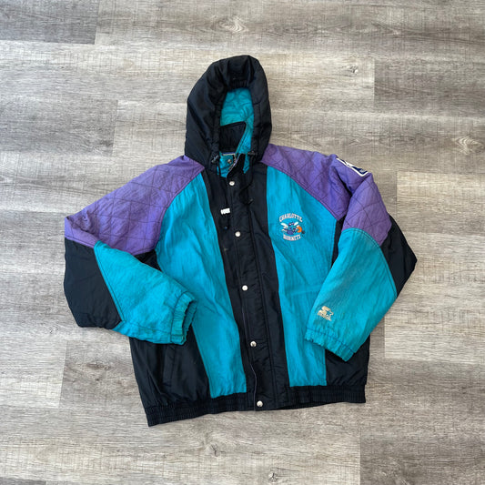 Vintage 1990s NBA Charlotte Hornets Starter Jacket Size XL