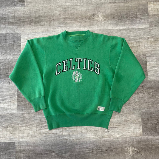 Vintage 1990s NBA Boston Celtics Green Logo 7 Crew Neck Size Small