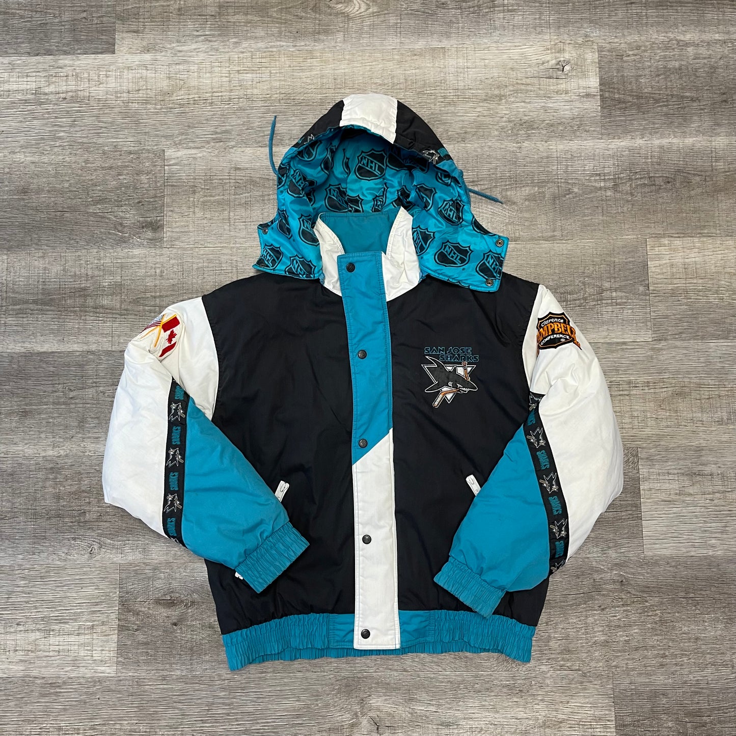 1990s San Jose Sharks Pro Player Jacket Size Medium