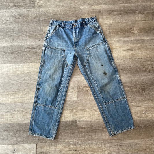 Vintage 90s Carhartt Double Knee Denim Jeans Size 38x32