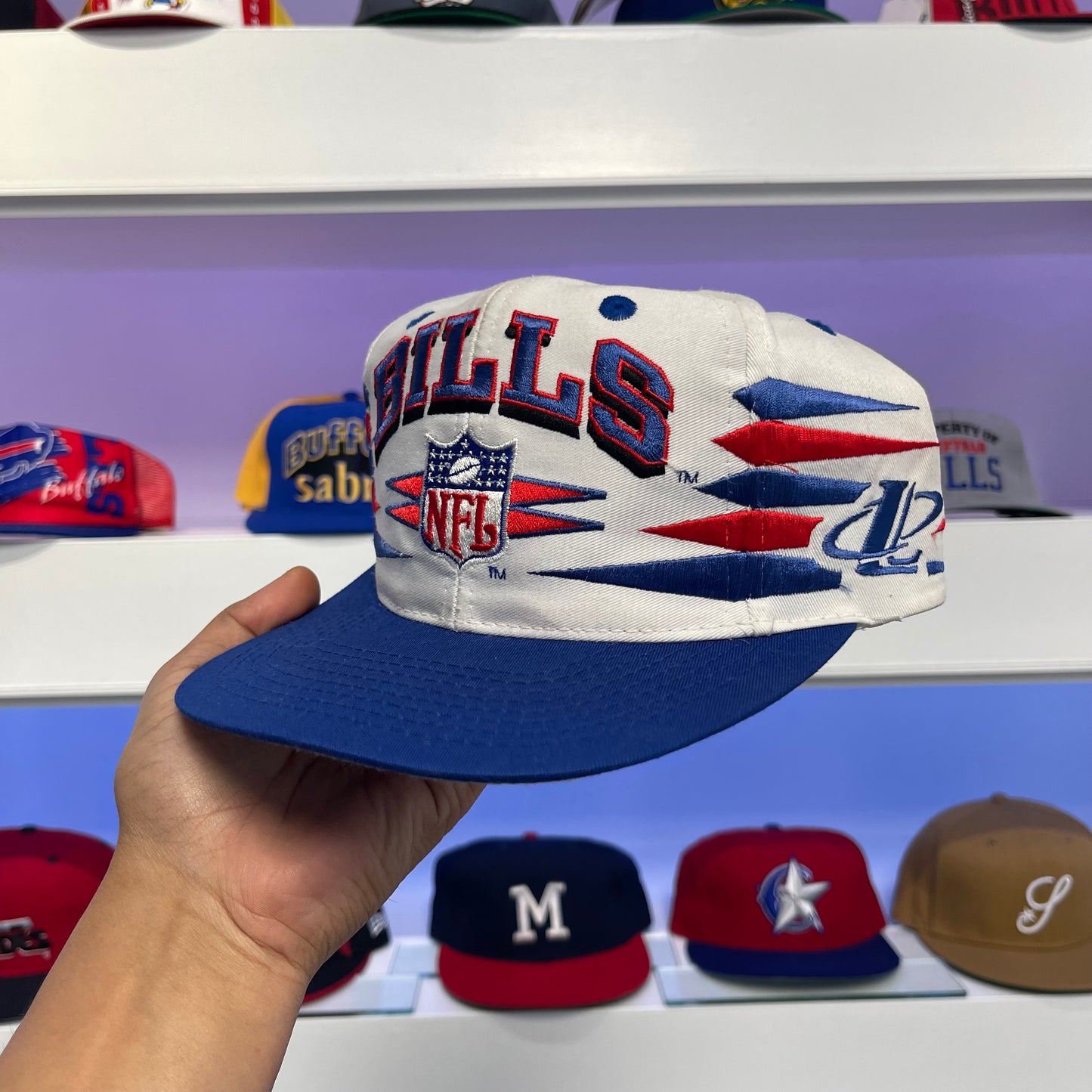 Vintage 90s Buffalo Bills Logo Athletic Diamond Cut Twill NFL Snap Back