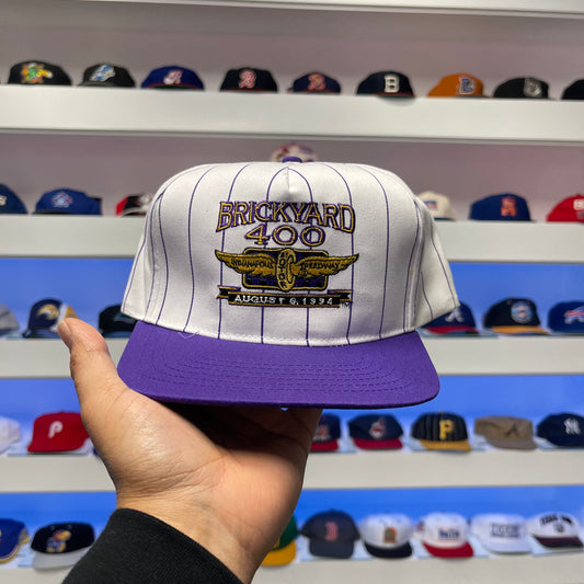 Vintage 1994 Brickyard 400 Pin Stripe Snap Back