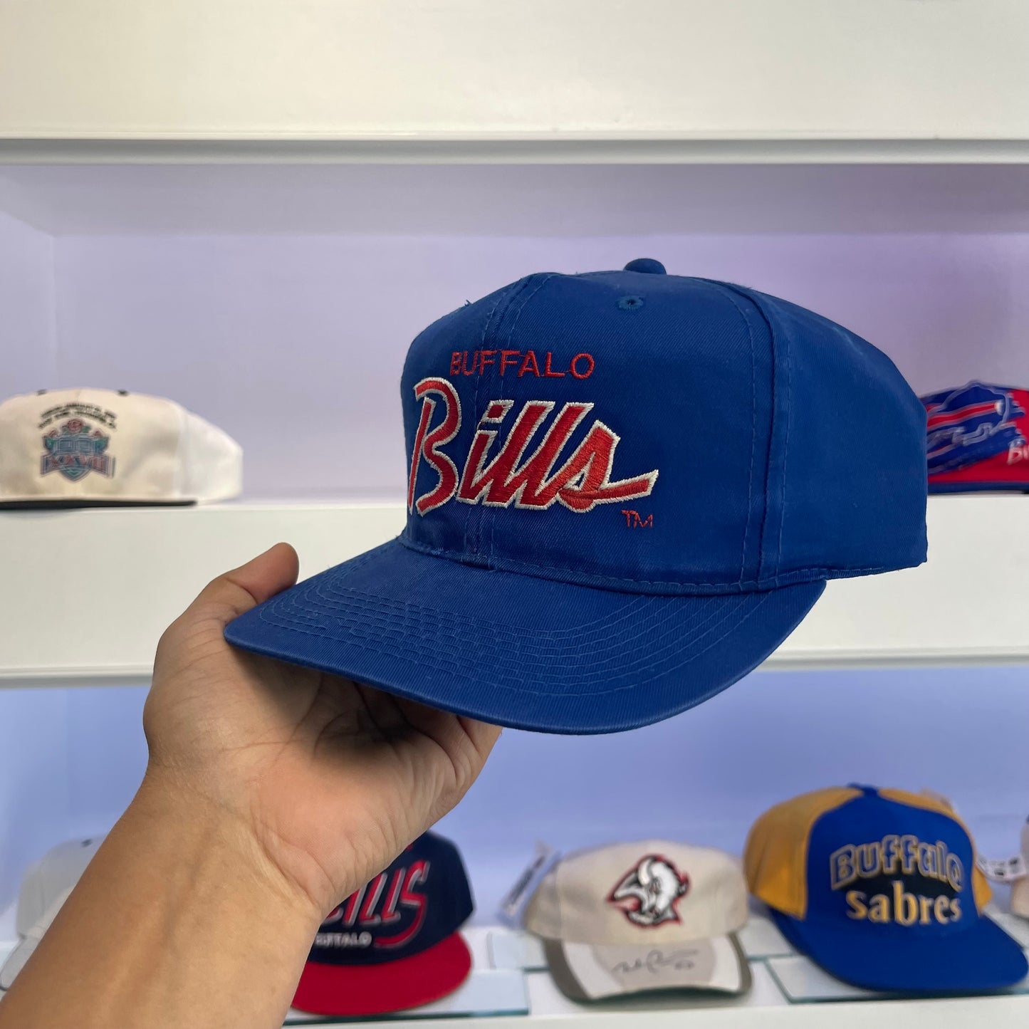 Vintage 90s Buffalo Bills Script Twill Sports Specialties NFL Snap Back