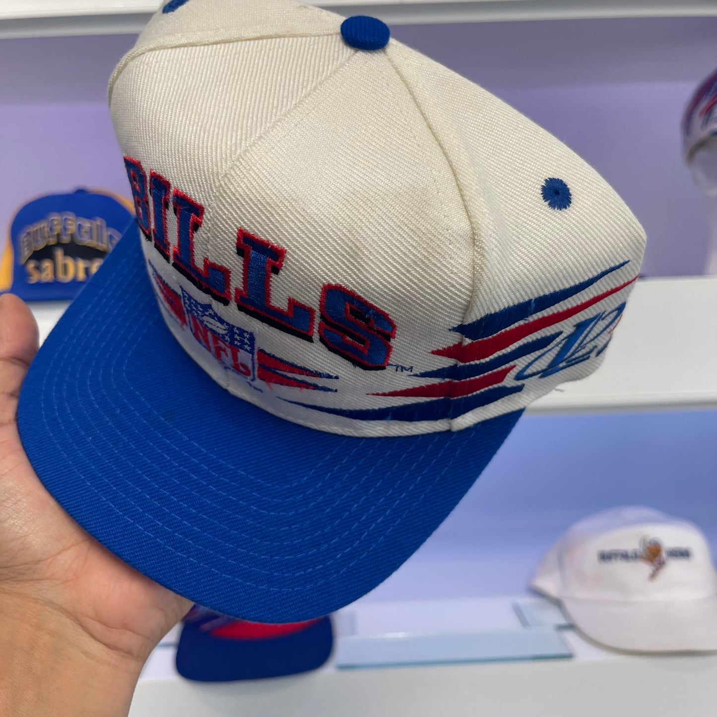 1990s Buffalo Bills Logo Athletic Diamond Cut Wool Snap Back