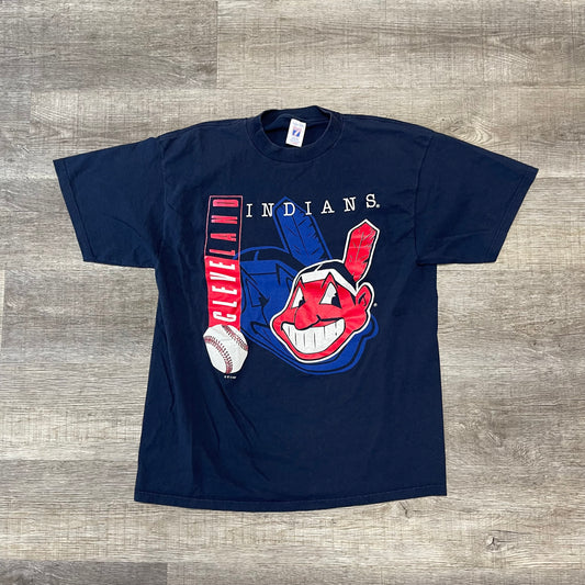 Vintage 90s Cleveland Indians T Shirt Size Large