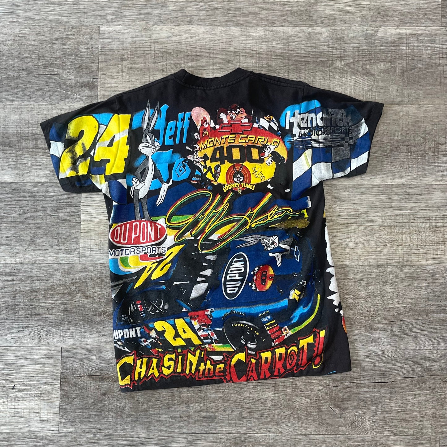 Vintage Jeff Gordon x Looney Tunes Bug Bunny NASCAR AOP Shirt Size Medium