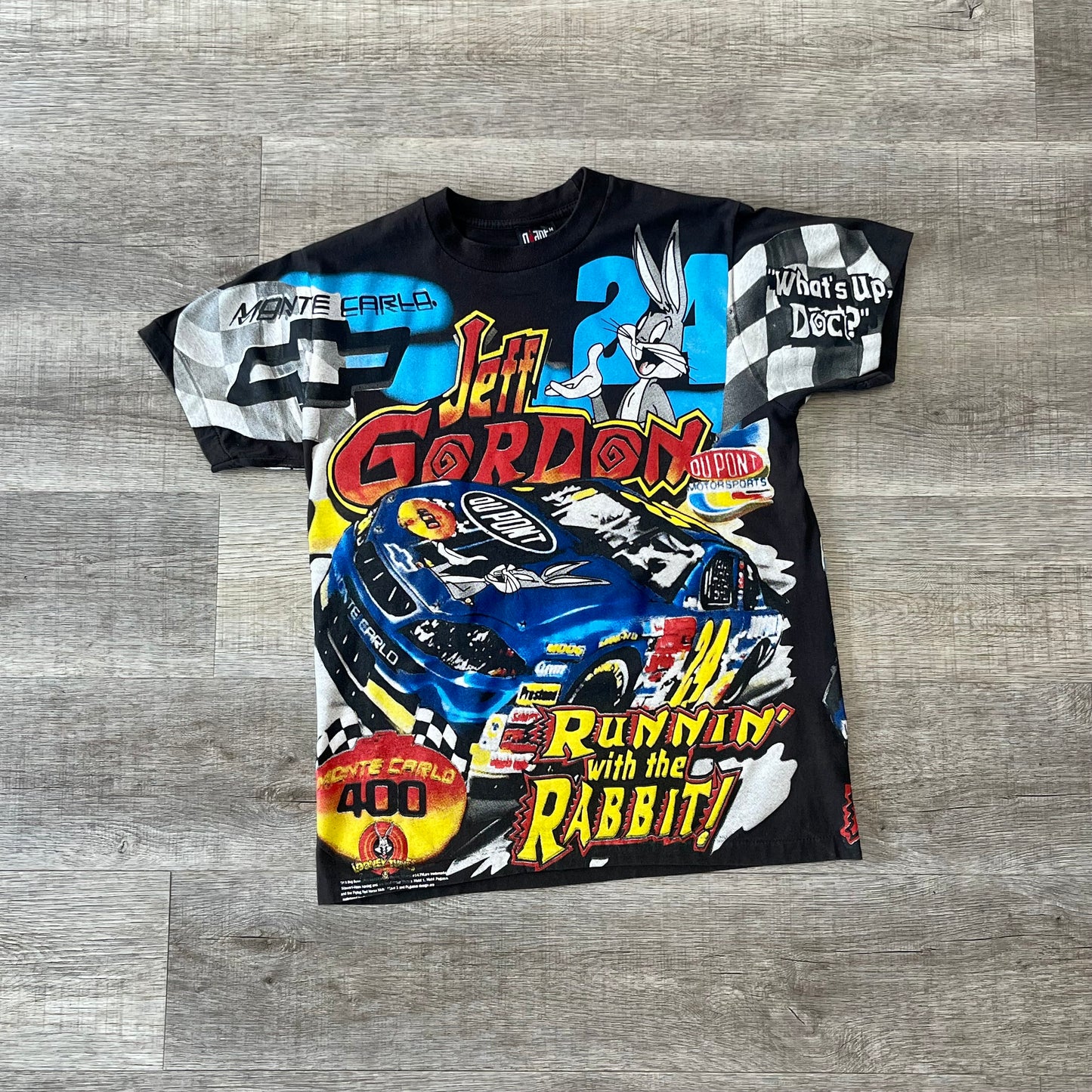Vintage Jeff Gordon x Looney Tunes Bug Bunny NASCAR AOP Shirt Size Medium