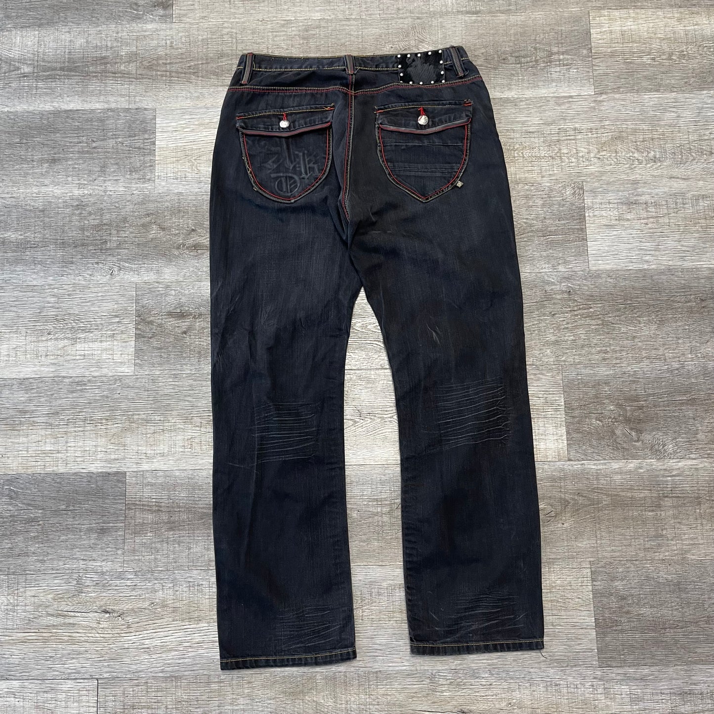 Vintage 2000s Akademiks Black Jeans Oversized Size 36x46