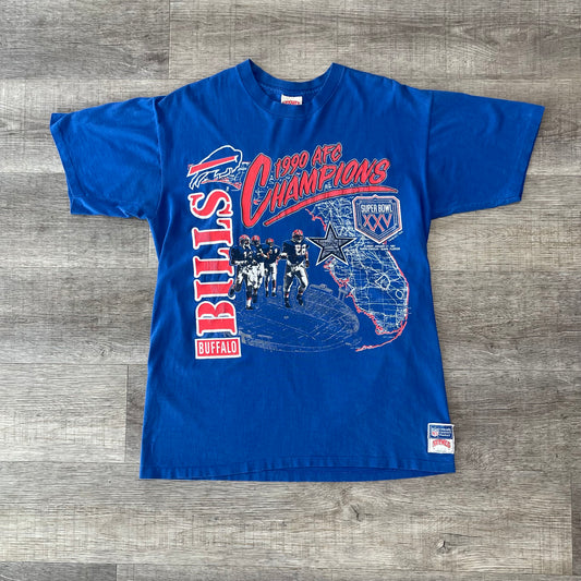 Vintage 1990 Buffalo Bills AFC Champions Shirt Size XL