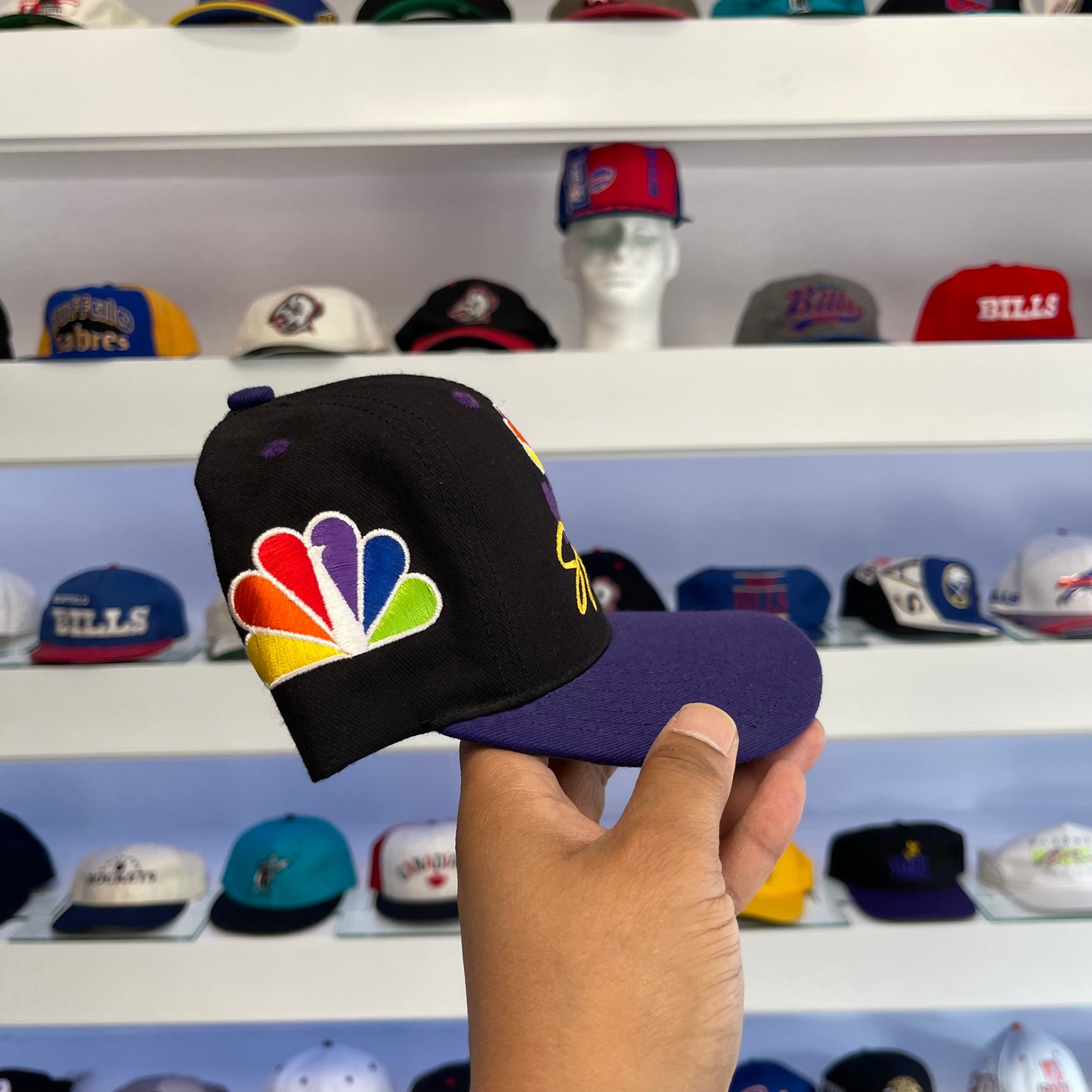 Vintage NBA Sports News Sports Specialties Black Dome Snap Back