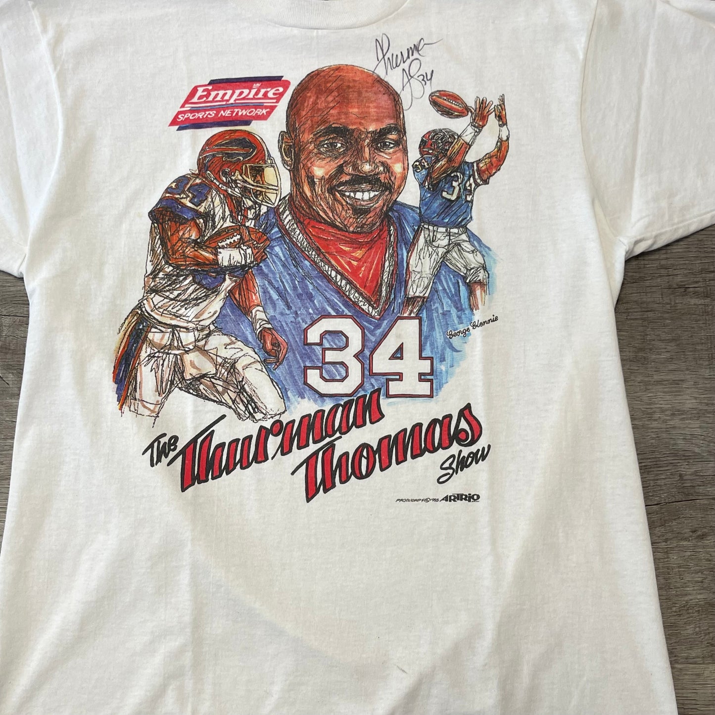 Vintage 90s NFL Thurman Thomas T Shirt Size Large