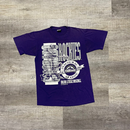 Vintage 1993 Colorado Rockies Inaugural Season T Shirt Size Small