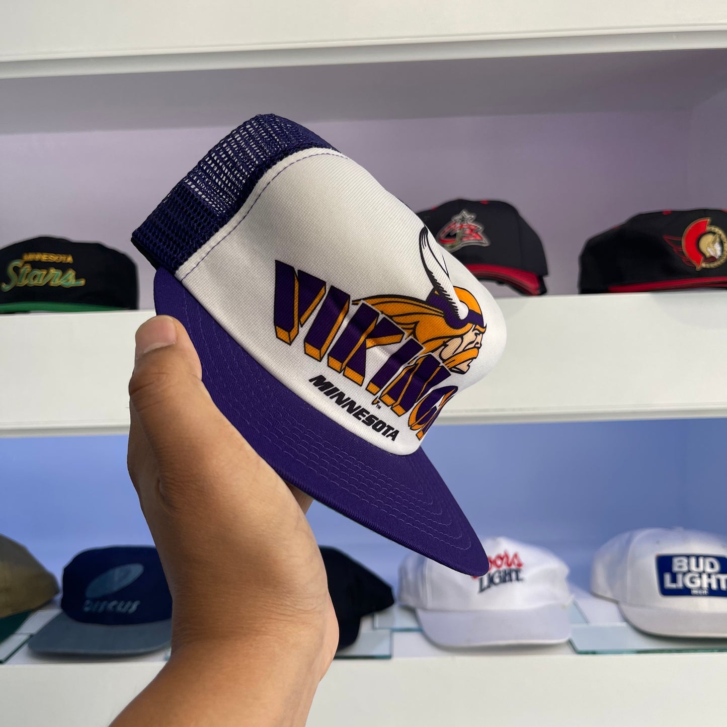 Vintage 1990s Minnesota Vikings Mesh Snap Back