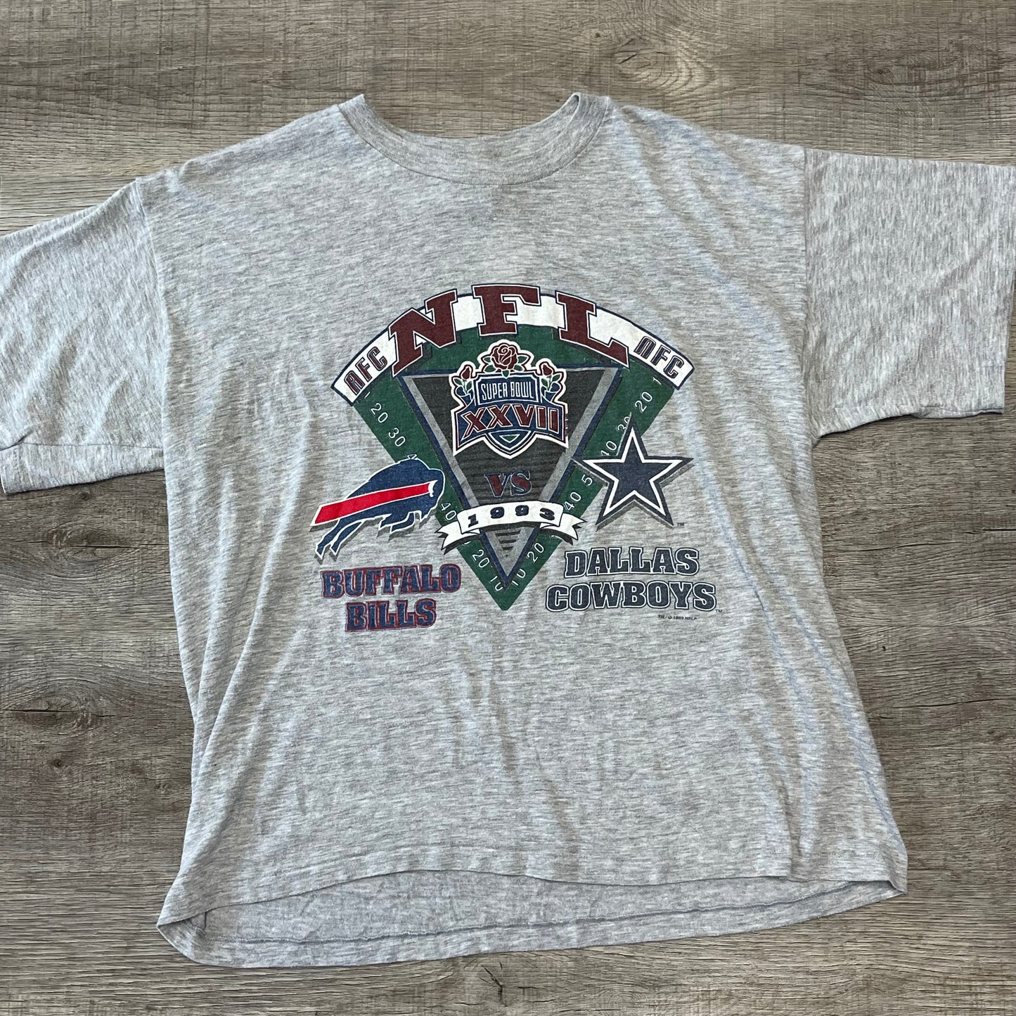 Vintage 1994 Buffalo Bills Vs Dallas Cowboys Super Bowl XXXVII T Shirt XL