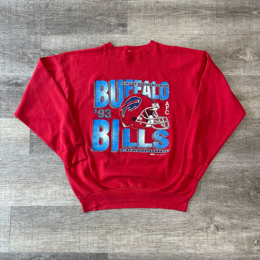 Vintage 1993 Buffalo Bills Red Sweatshirt Size XL 23x27