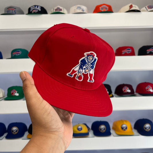 Vintage 1990s NFL New England Patriots Red Dome Wool Snap Back Dead Stock New