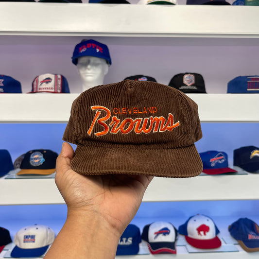 Vintage NFL Cleveland Browns Sports Specialties Corduroy Snap Back