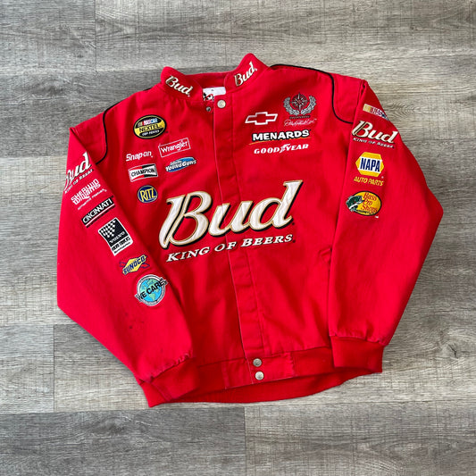 Vintage Budweiser NASCAR Racing Jacket Dale Earnhardt Jr Chase Authentics Size XL